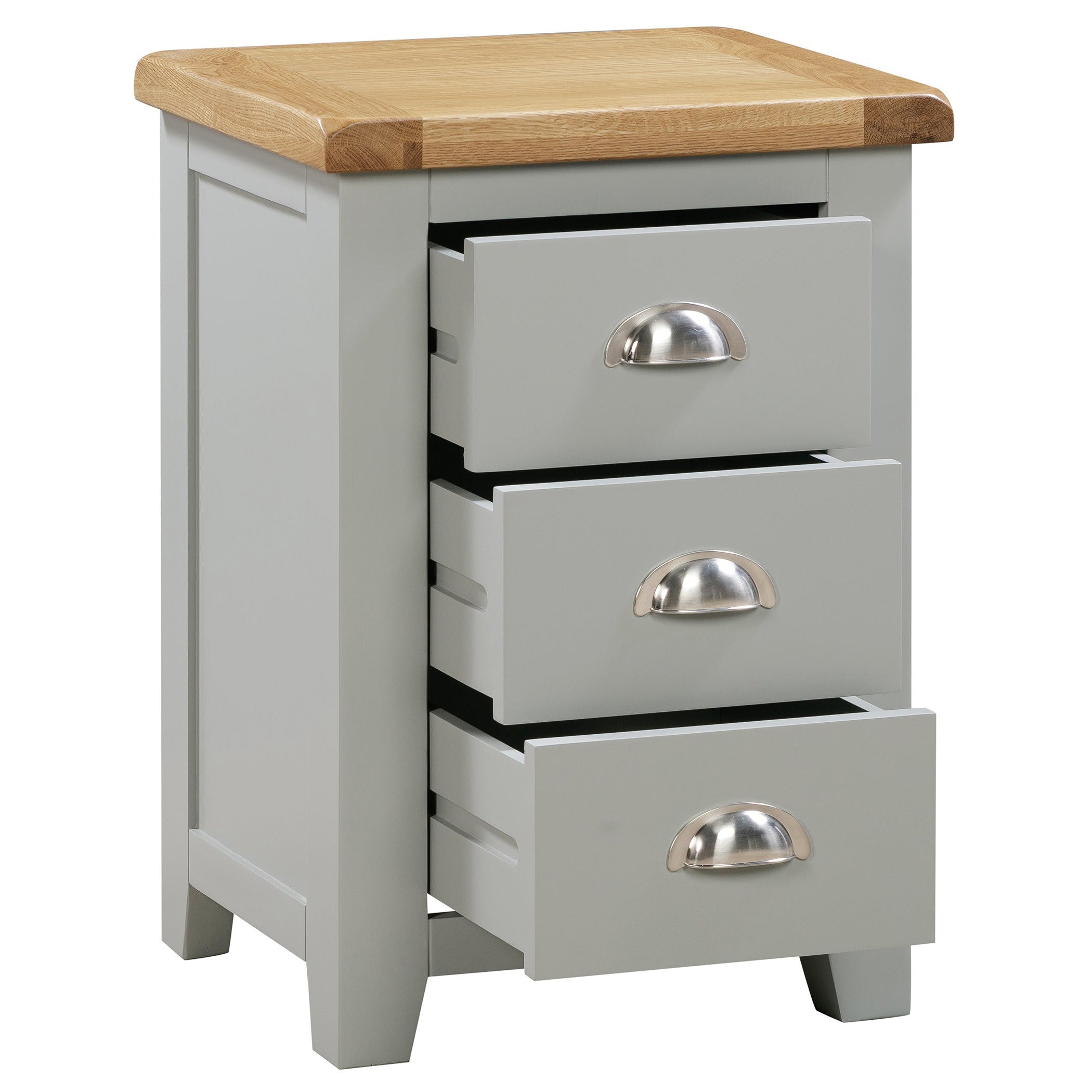Capri Light Oak 3 Drawer Bedside Locker