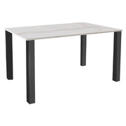 Circe White Marbled Glass 1.4m Dining Table