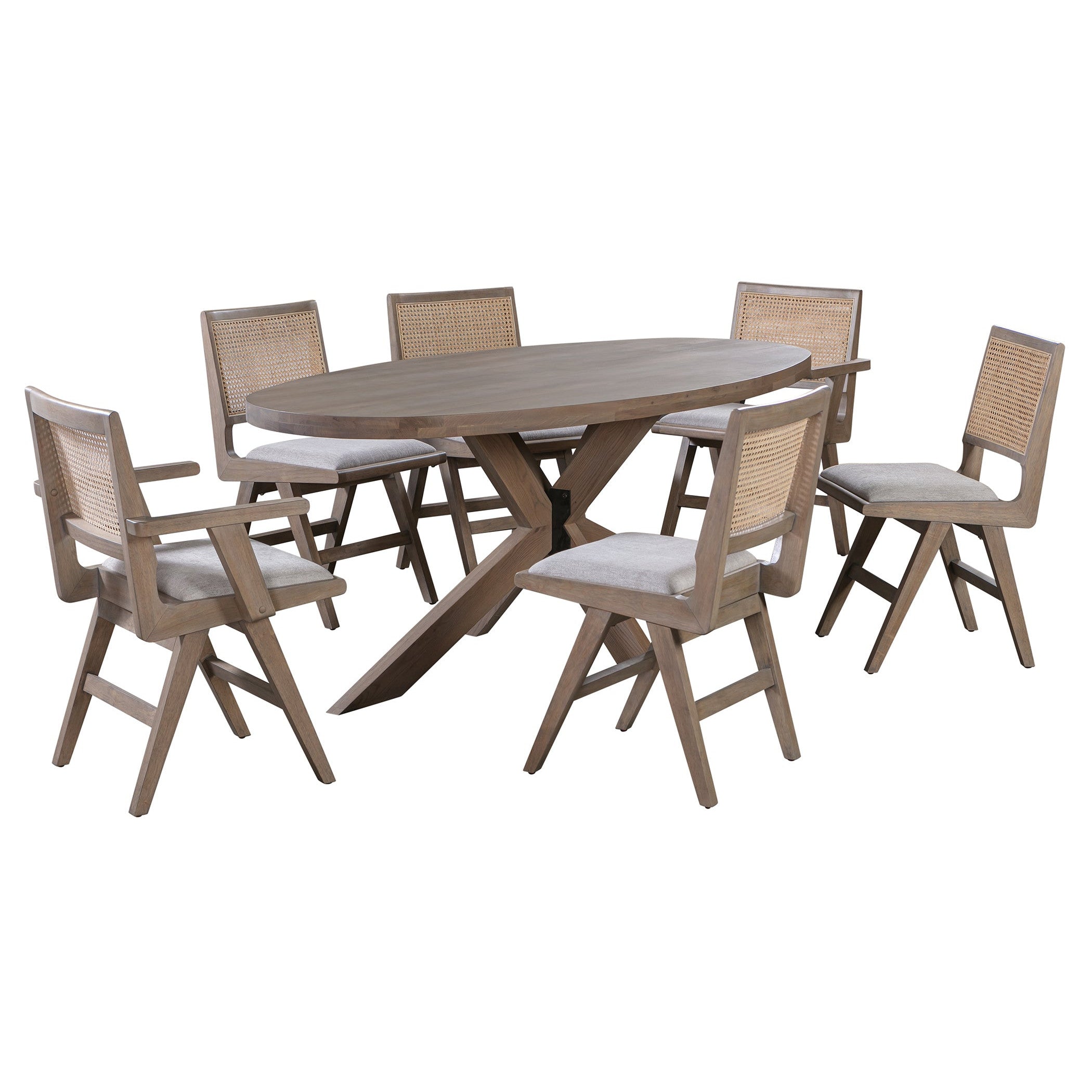 Pederson Oak Oval Table with Starburst Leg