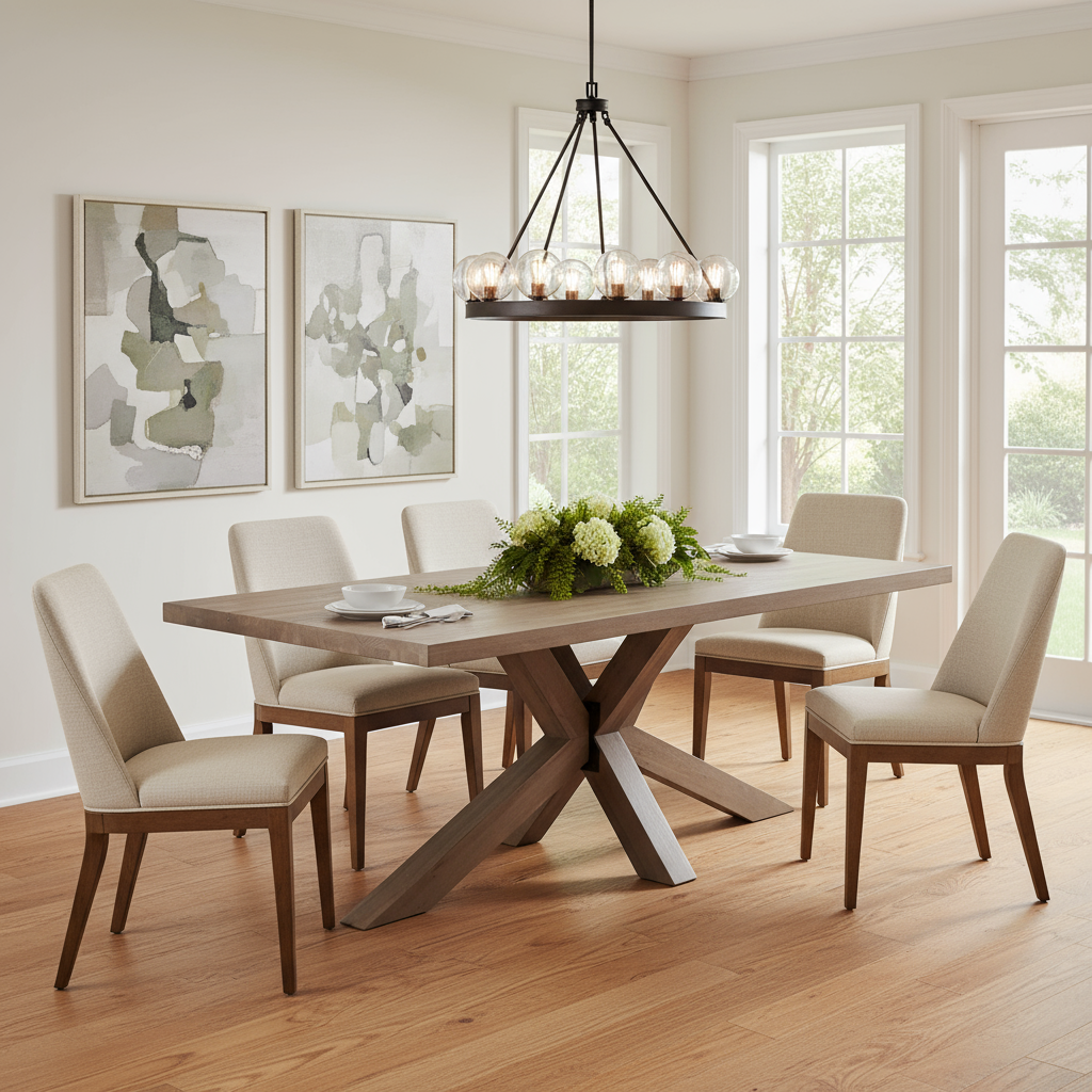 Pederson Oak Table with Starburst Leg