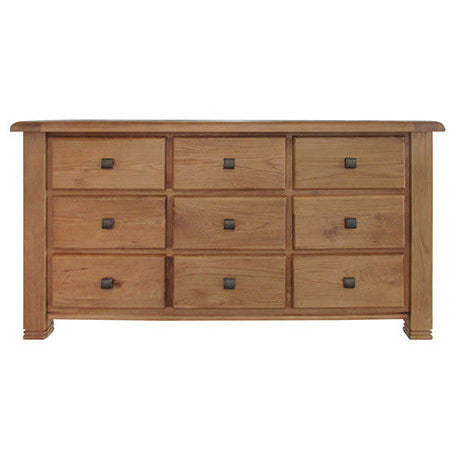 Providence Oak 9 Drawer Wide Chest