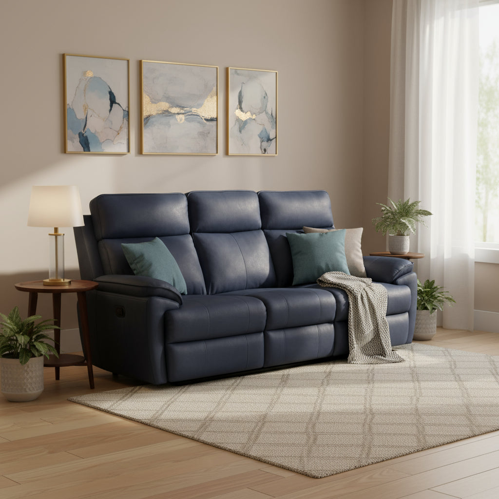 Continental Leather Electric 3 Seater