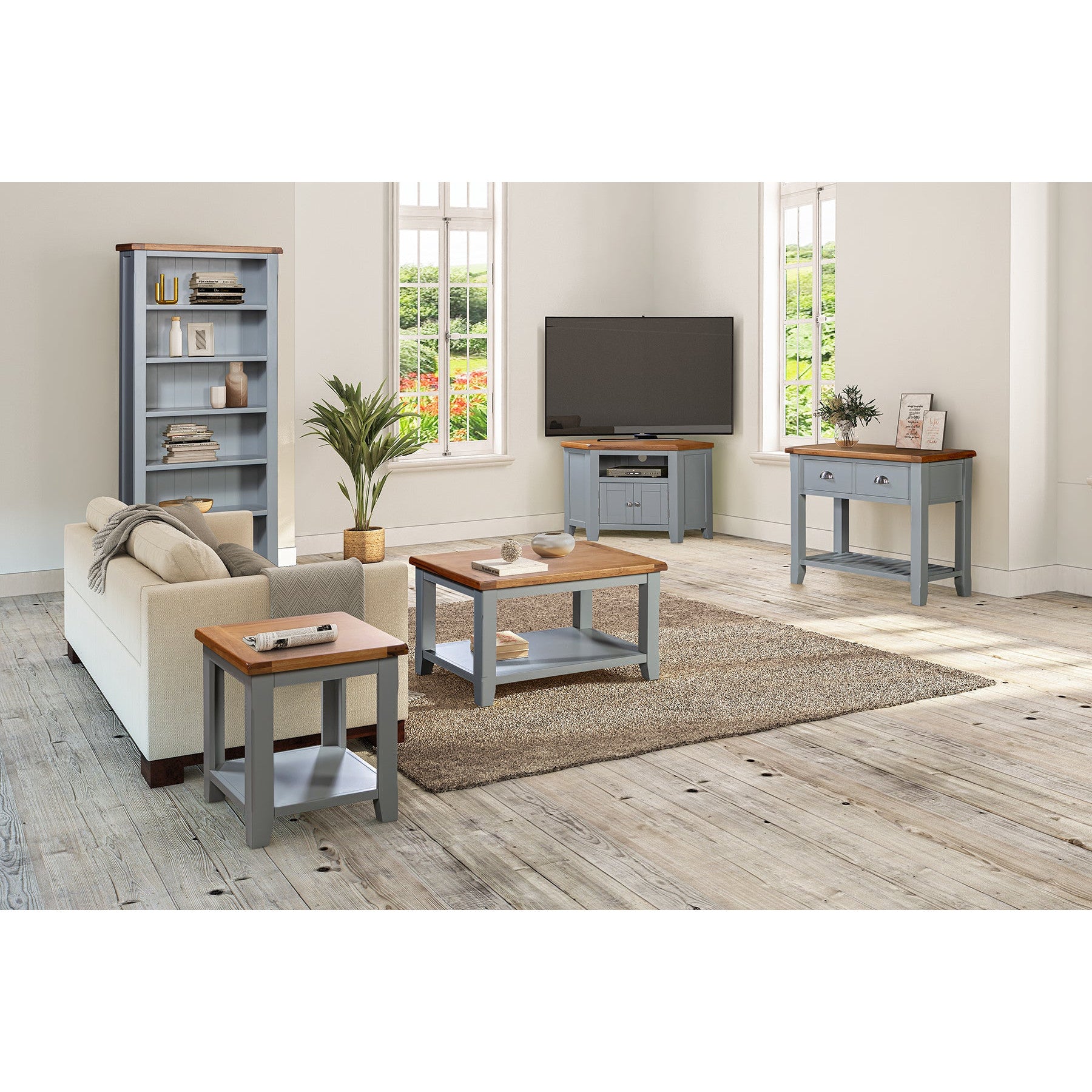 Capri Oak Nest of Three Tables
