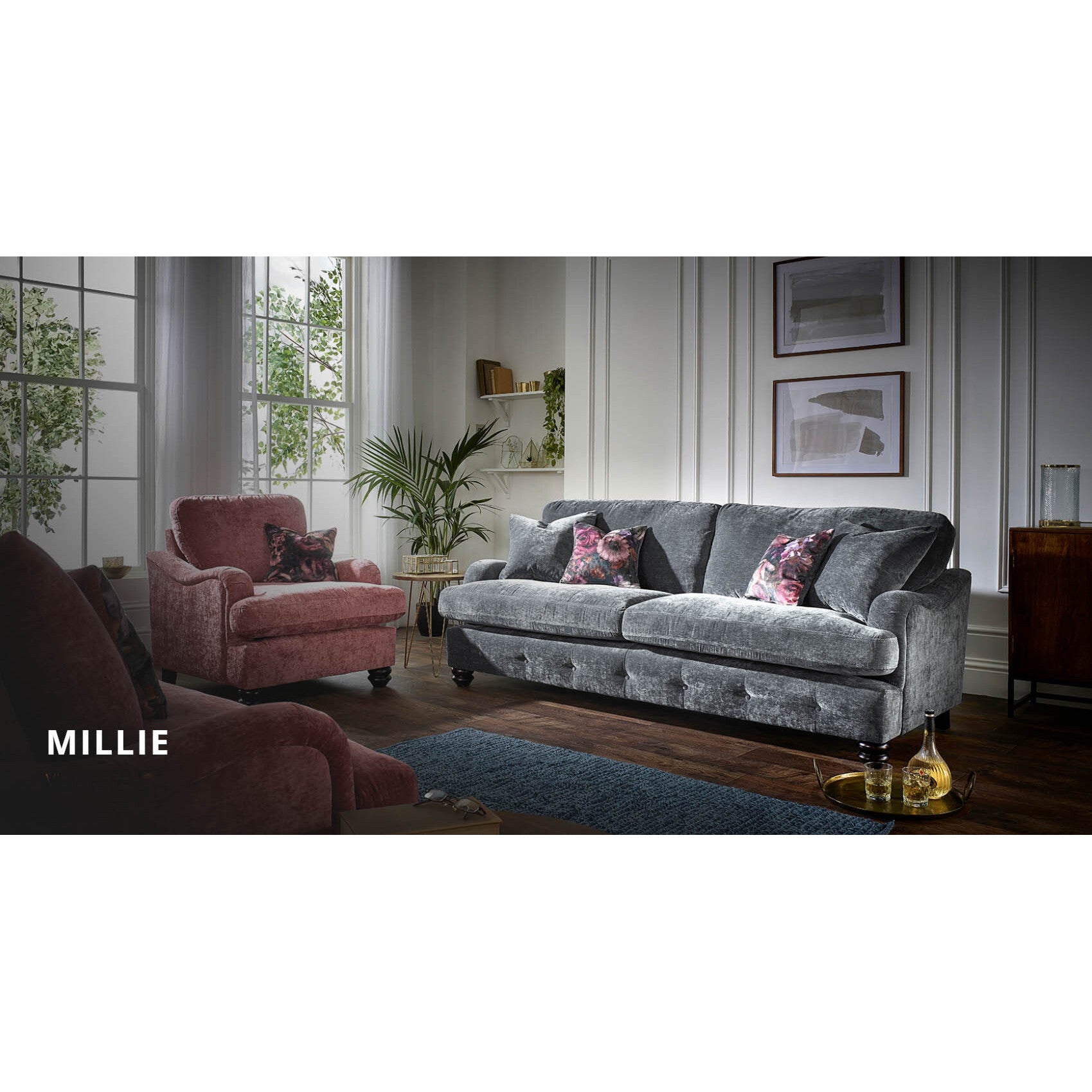 Millie Fabric 4 Seater Sofa