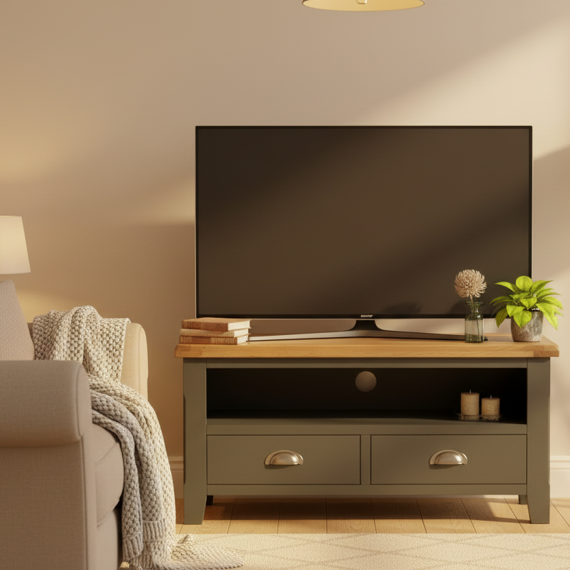 Capri Oak Rectangle TV Unit