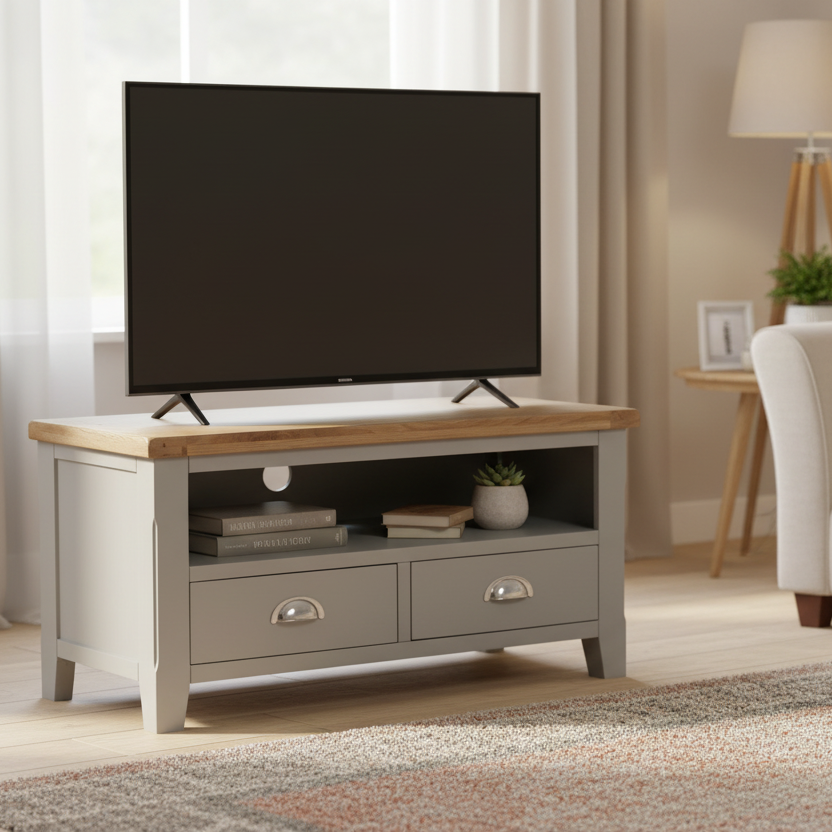 Capri Oak Rectangle TV Unit
