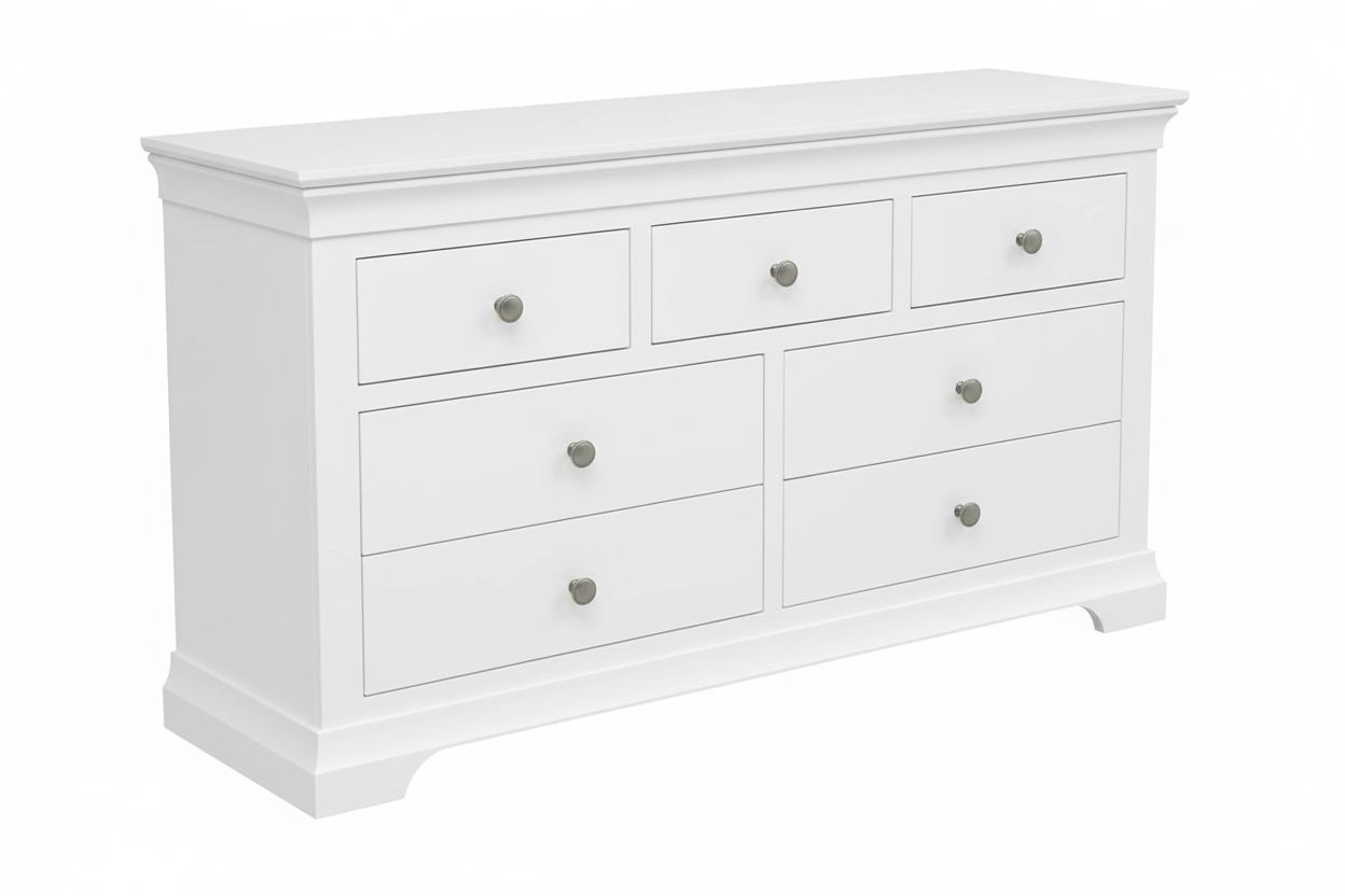Province 3 over 4 Drawer Chest - White