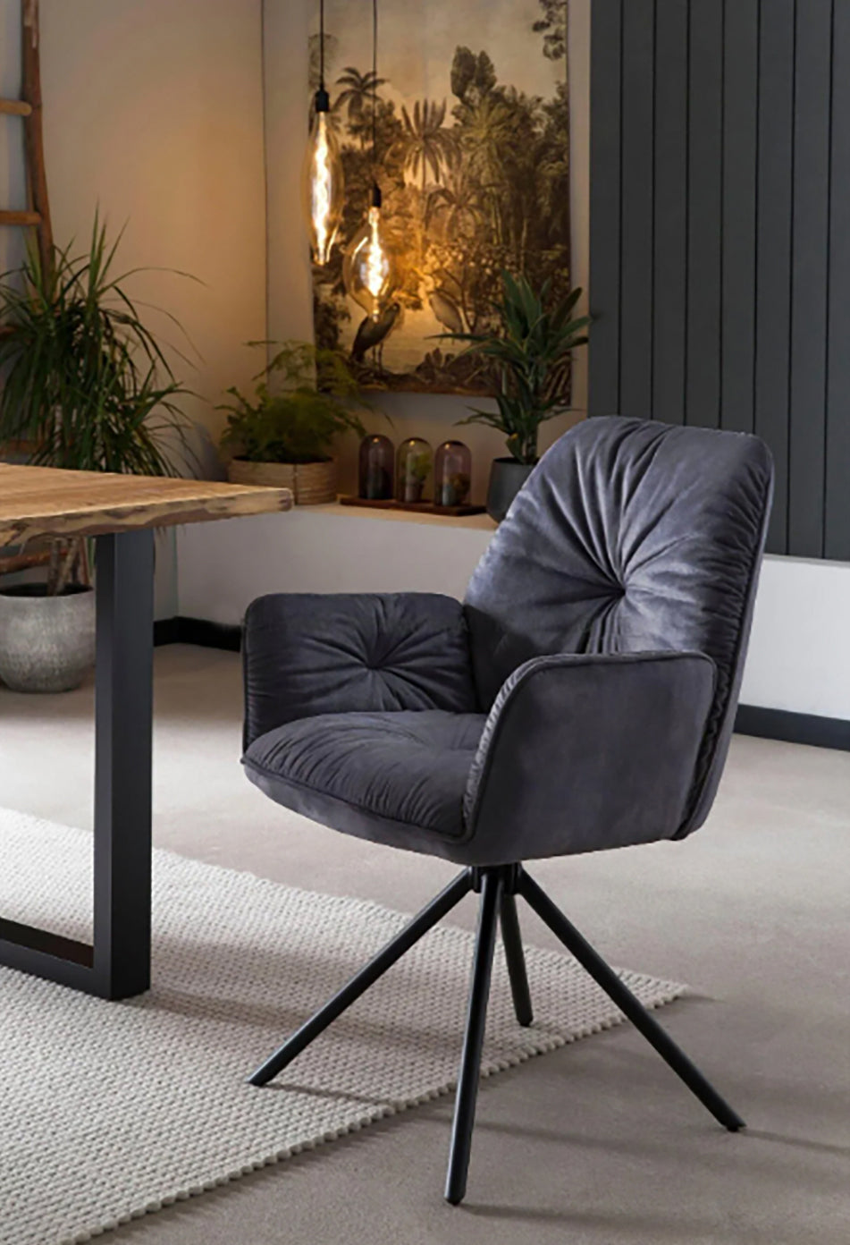 Lowa Dining Chair â€“ Dusty Pink | Green | Grey | Grey Blue