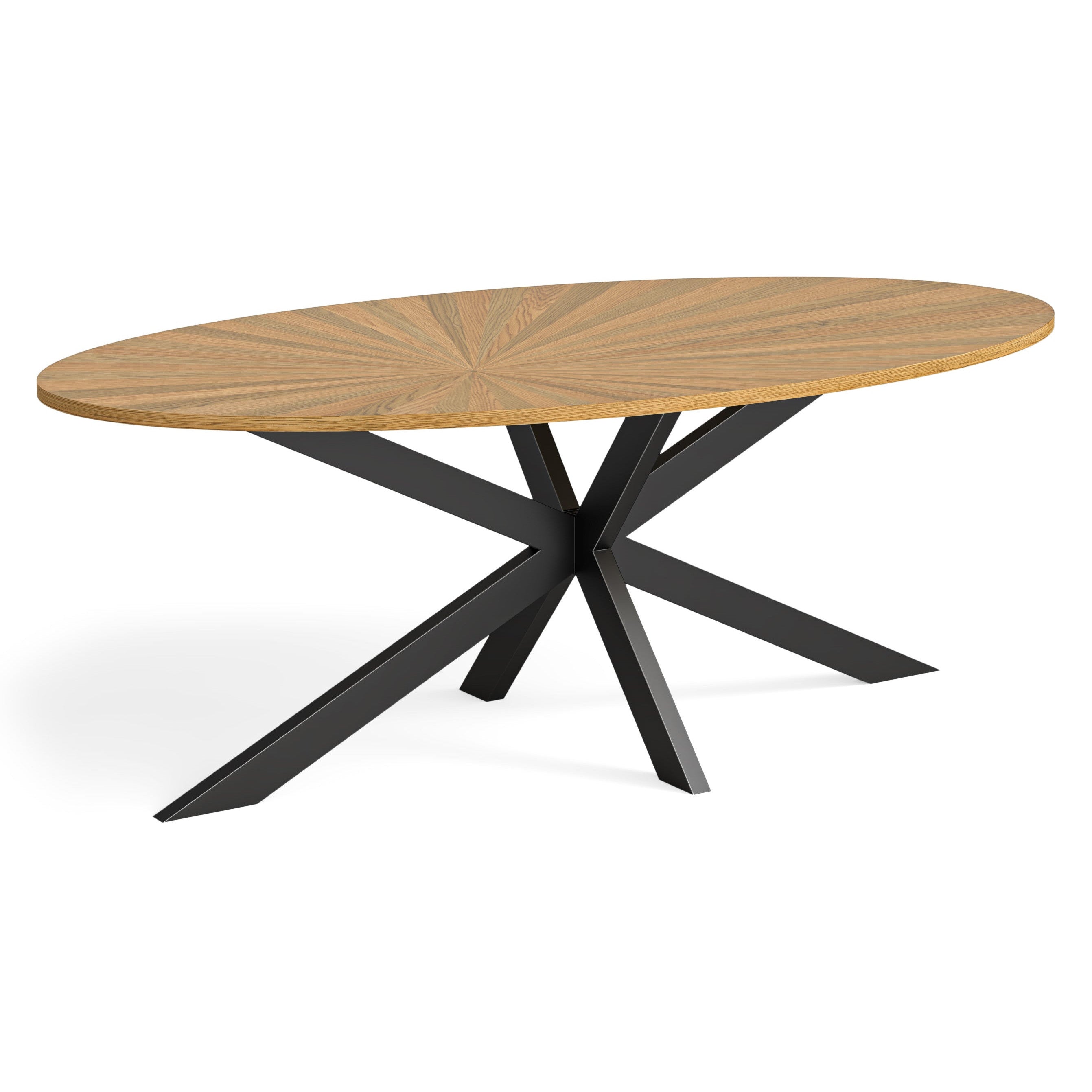 Viento Oak Oval Dining Table with Starburst Leg