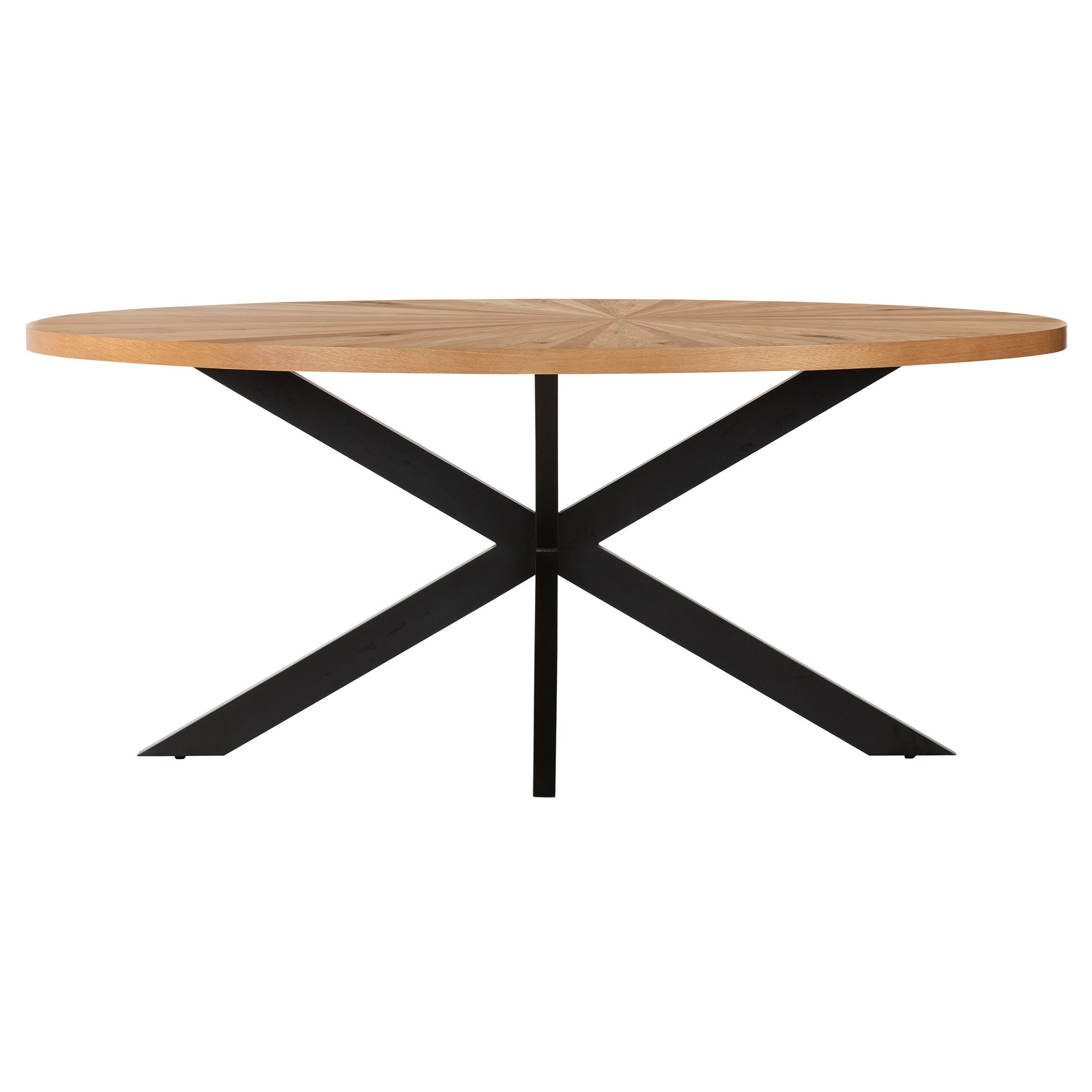 Viento Oak Oval Dining Table with Starburst Leg