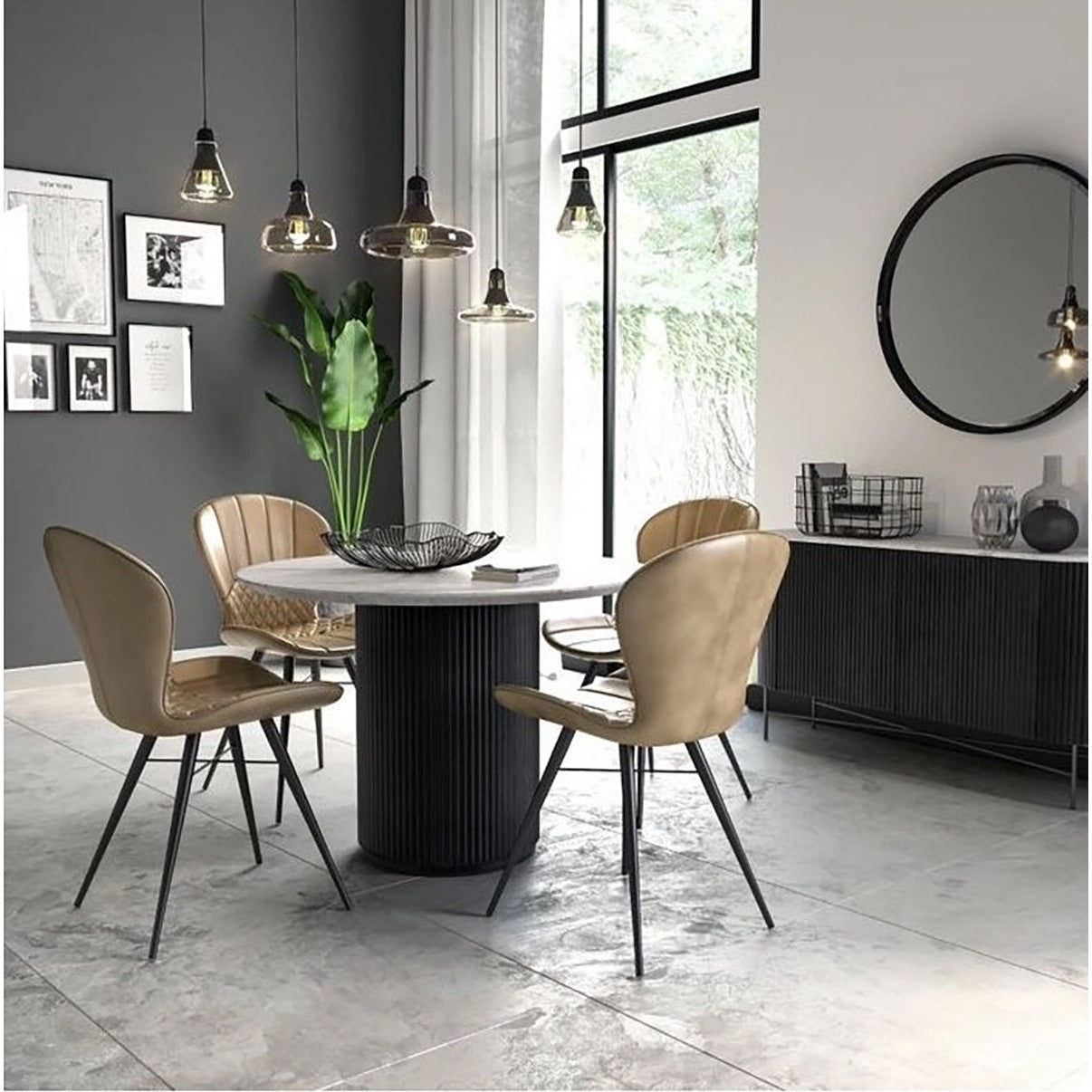 Lucas Round Marble Small Sideboard
