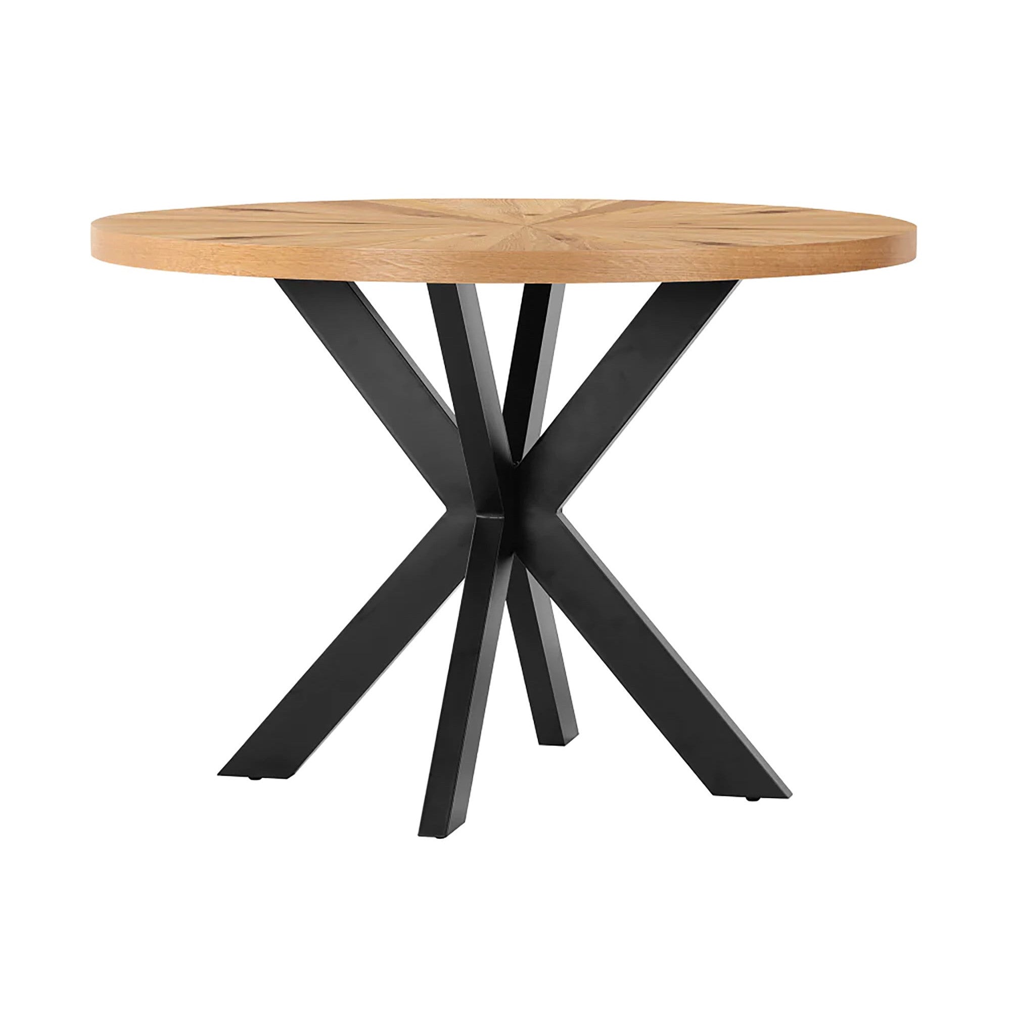 Viento Oak Round Dining Table with Starburst Leg
