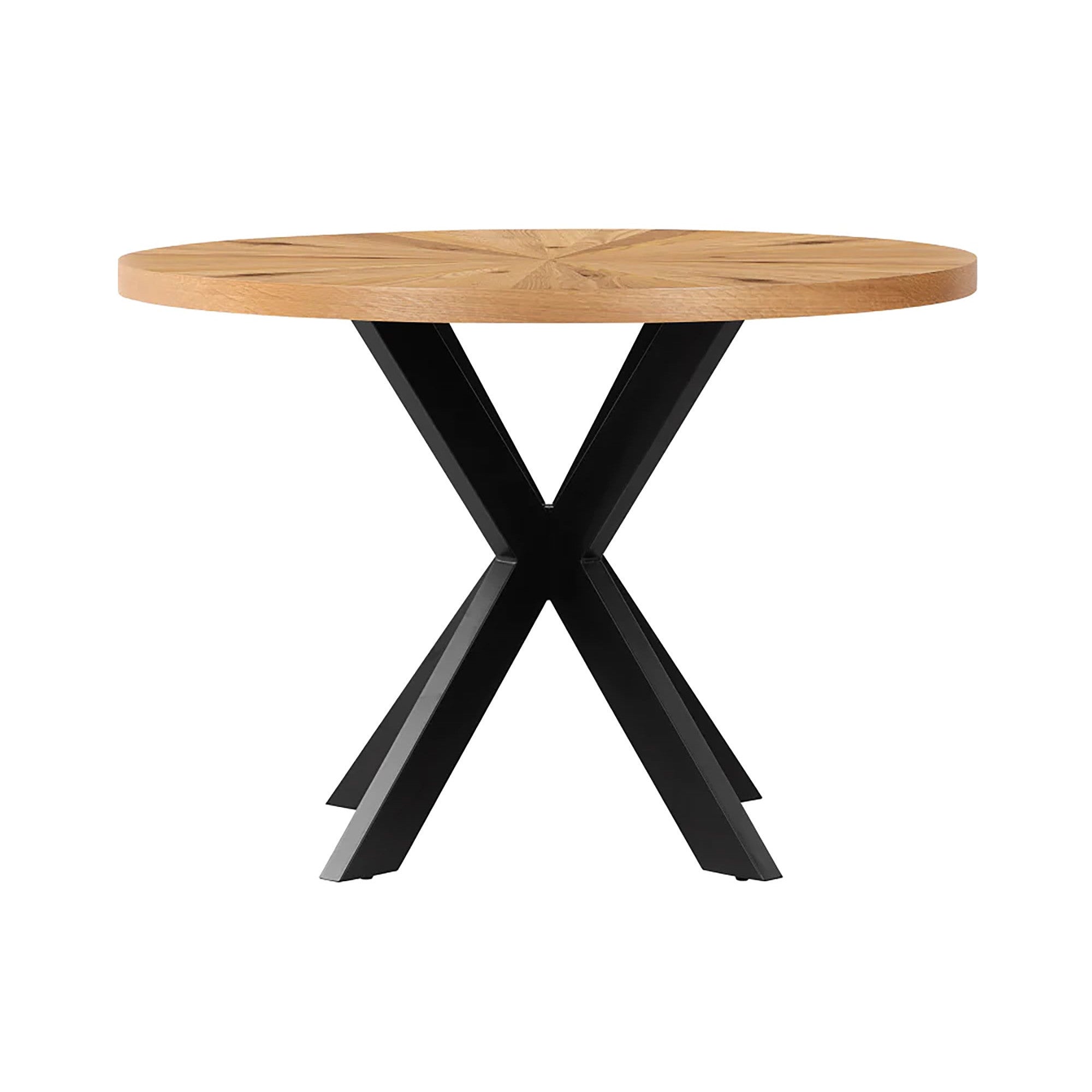 Viento Oak Round Dining Table with Starburst Leg