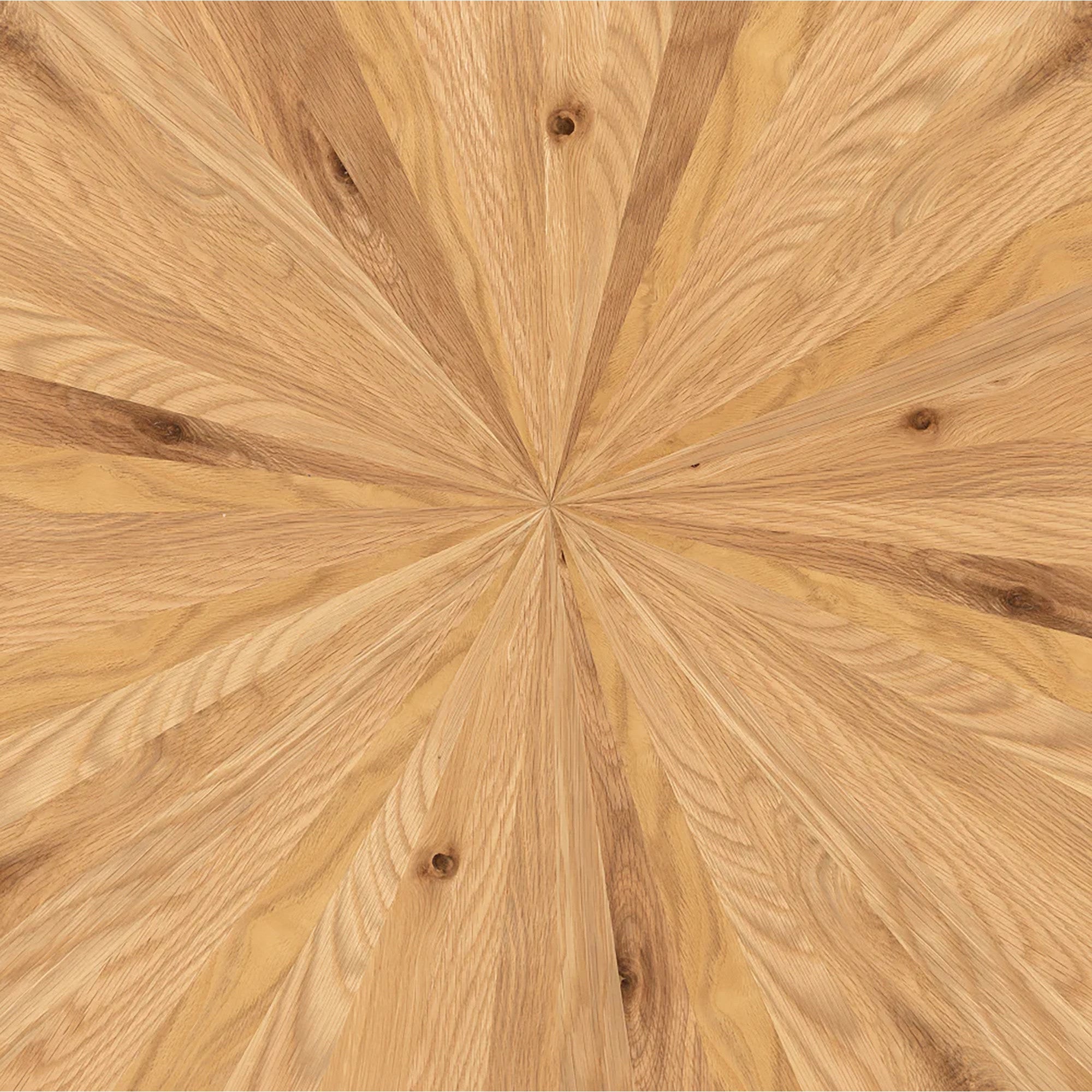 Viento Oak Round Dining Table with Starburst Leg