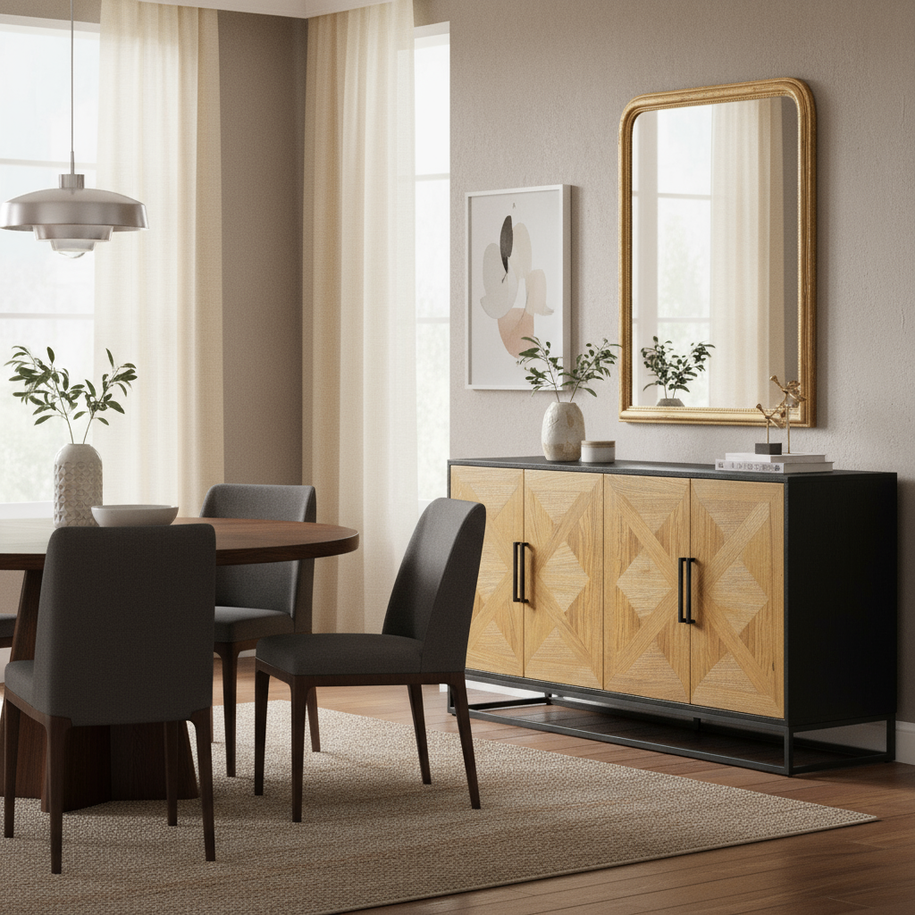 Windsor Oak 4 Door Sideboard