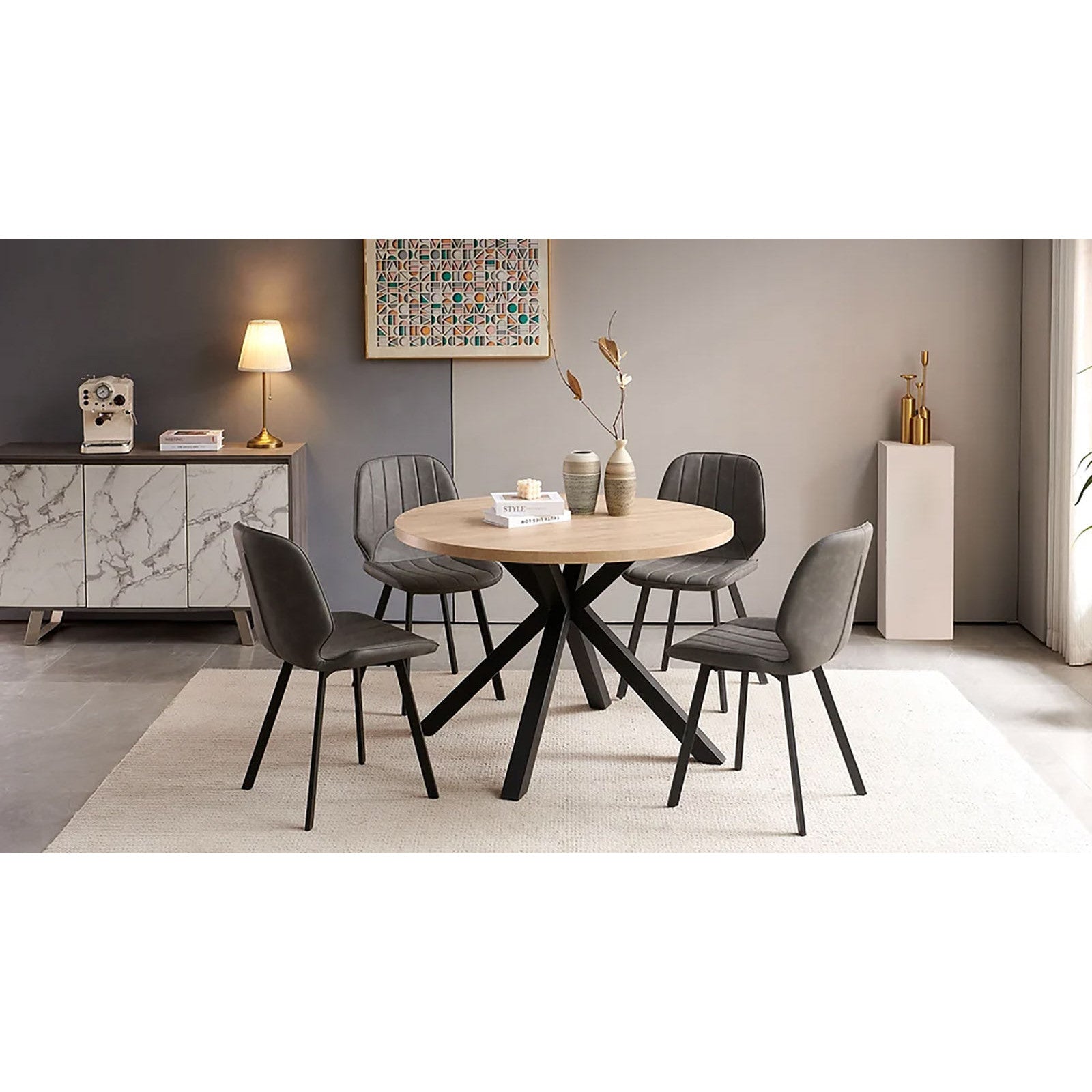 Charlotte Round Oak Table  1.5 Metre