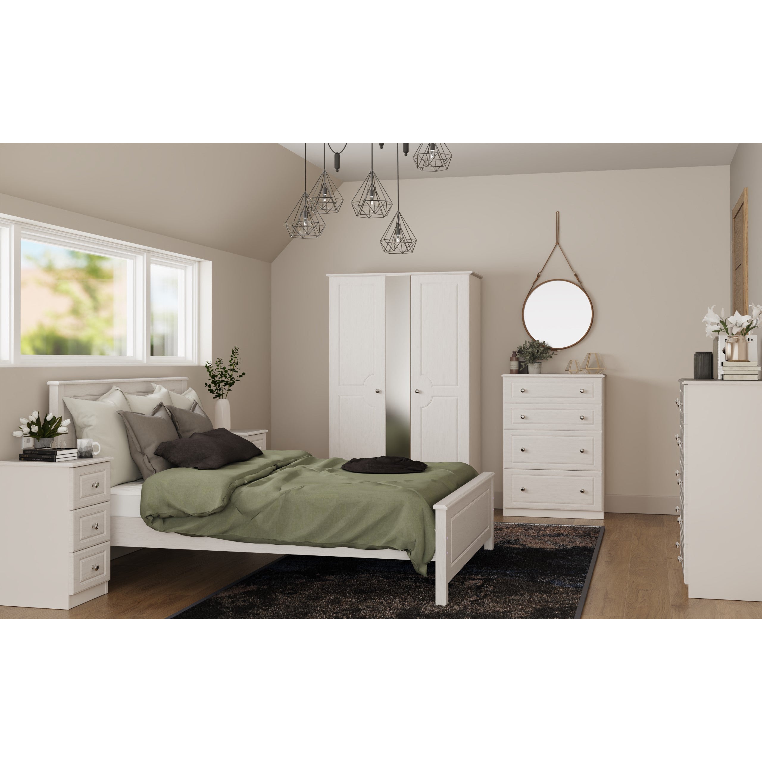 Snowdon 3ft 2 Drawer Mirrored Wardrobe