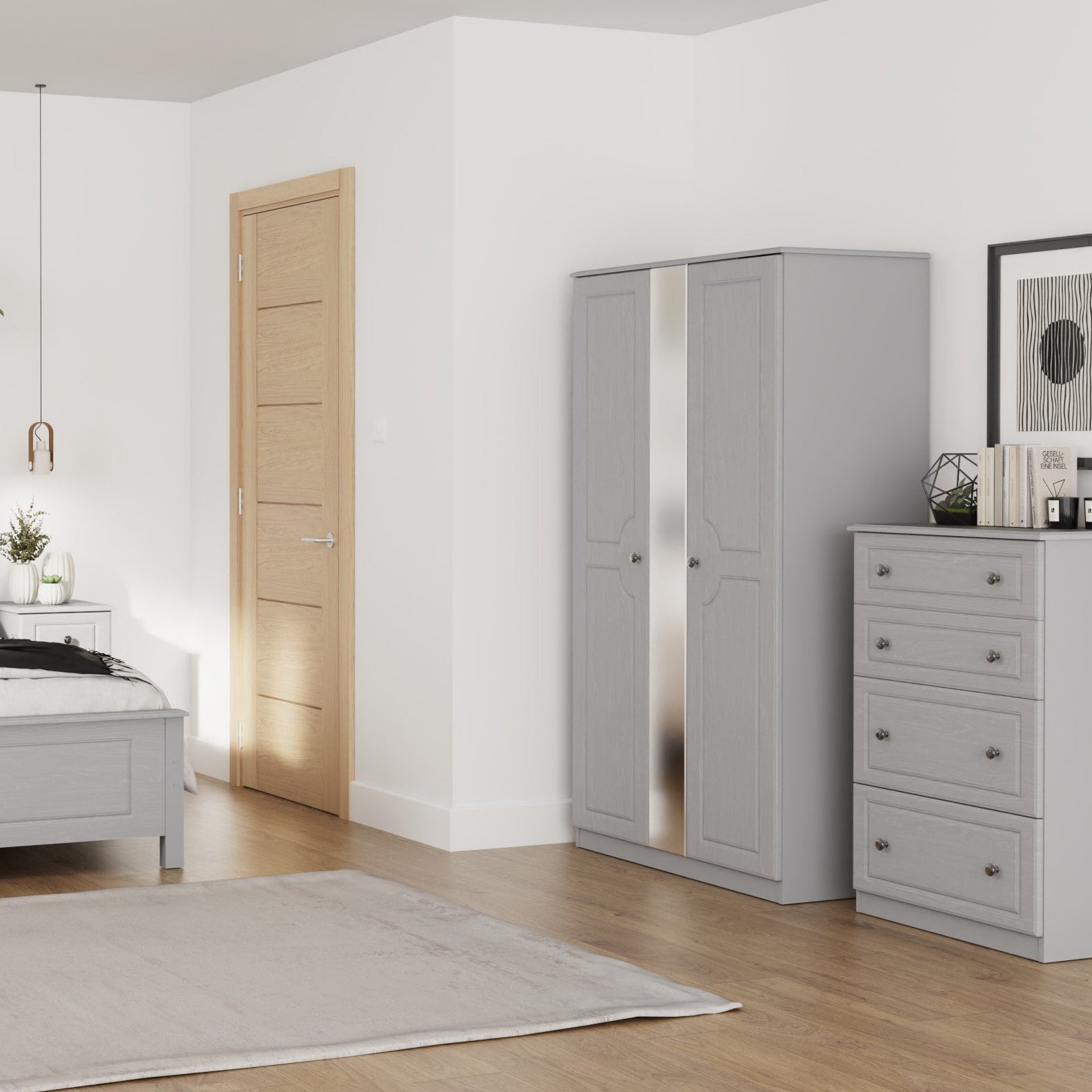 Grey Ash Vanity Desk