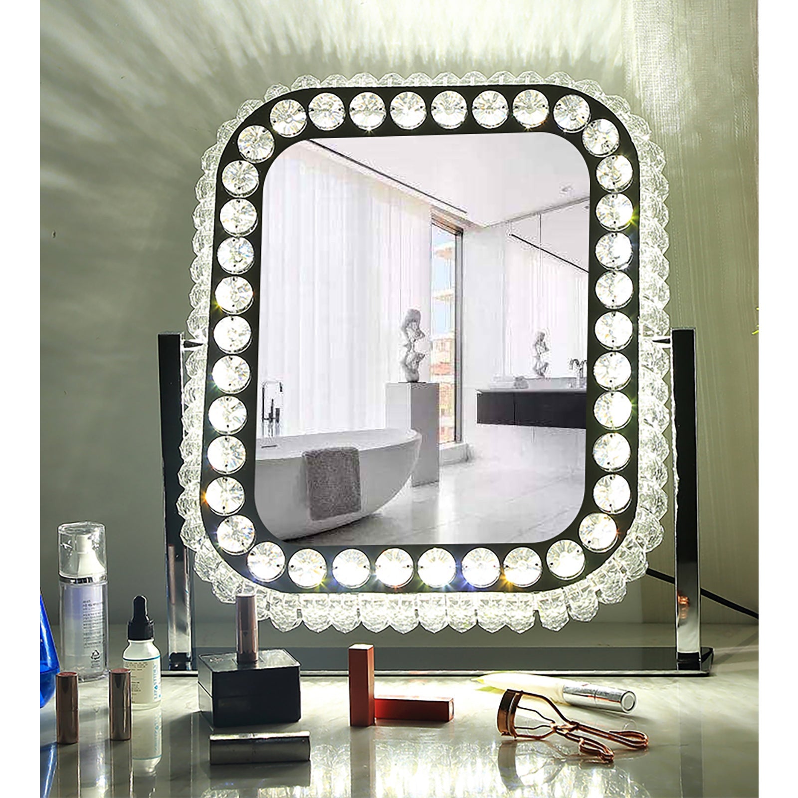Hollywood California Crystal Swivel Mirror 400 x 500 mm PORTRAIT