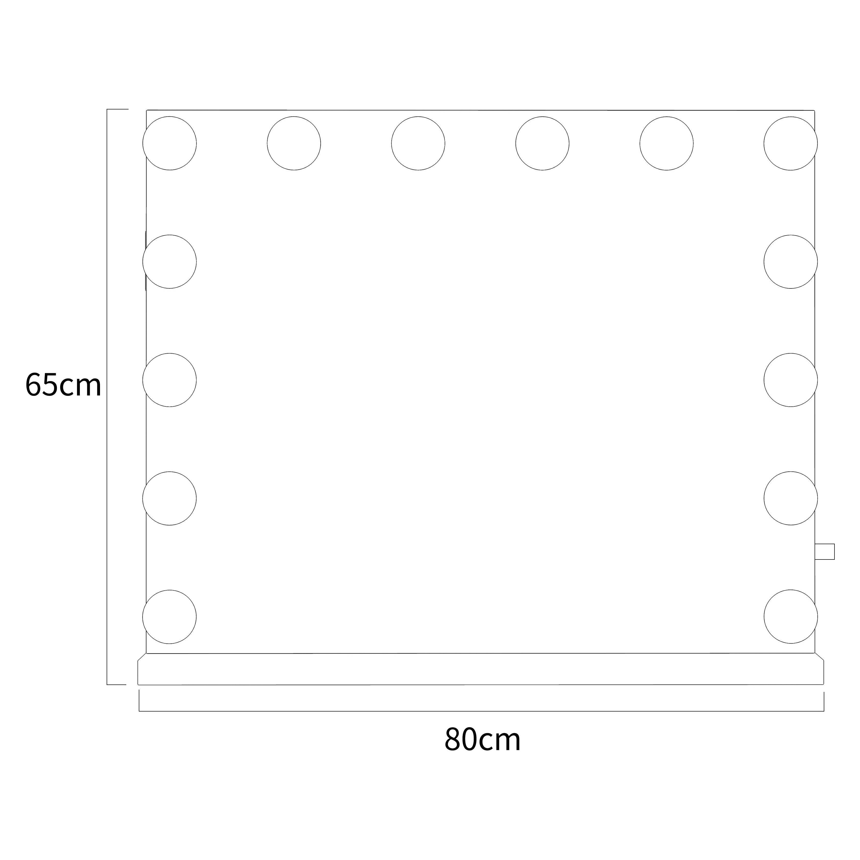 Hollywood California Mirror 650 x 800 mm LANDSCAPE | 14 Bulb