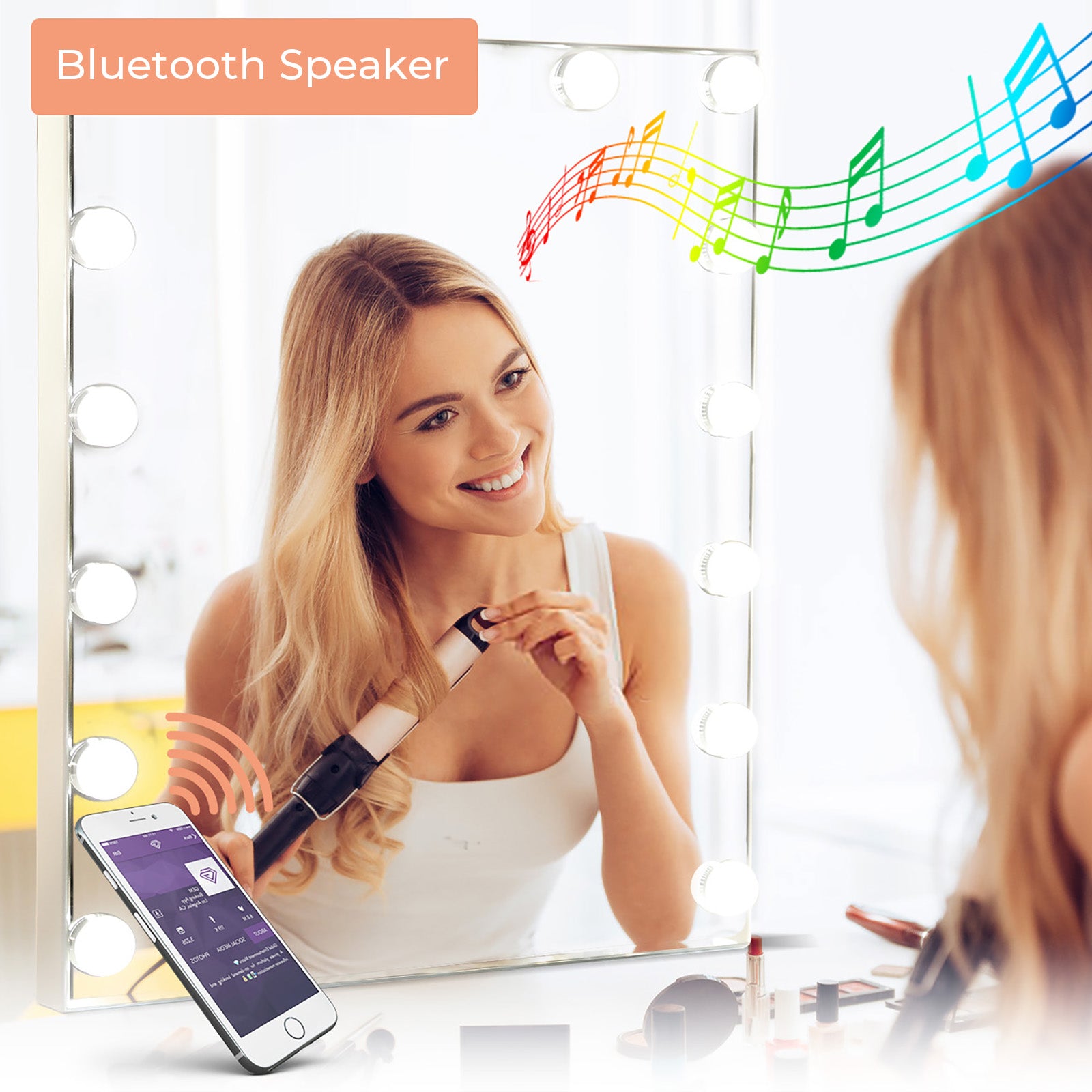 Hollywood California Mirror 460 x 580 mm PORTRAIT | 15 Bulb