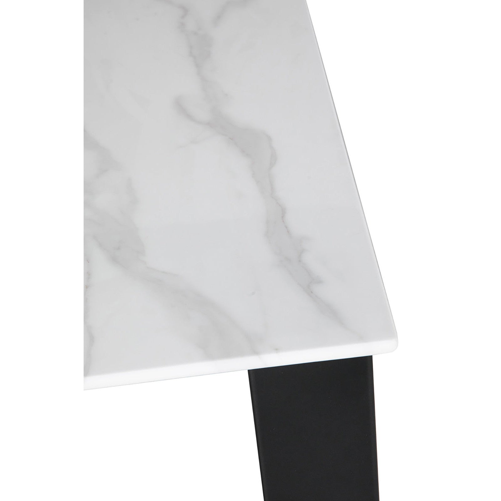 Circe White Marbled Glass .75m Dining Table