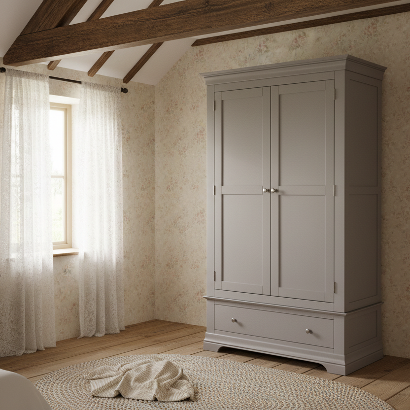 Province Two Door Wardrobe - Grey
