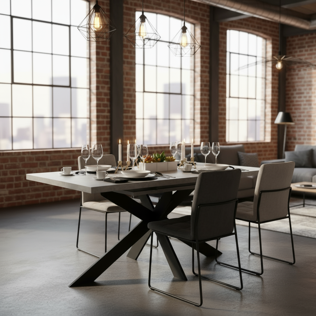 Greystones Concrete Extending Dining Table