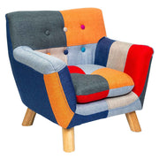 Annah Linen Patchwork Multicolour Kids Armchair