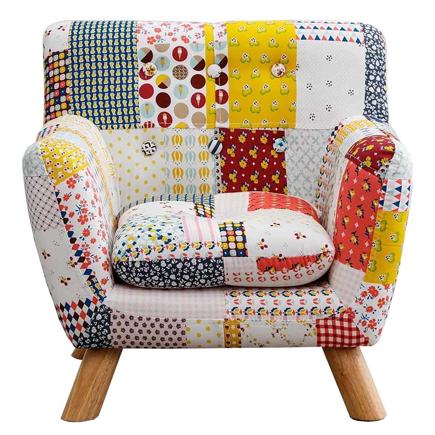 Annah Linen Patchwork Floral Kids Armchair