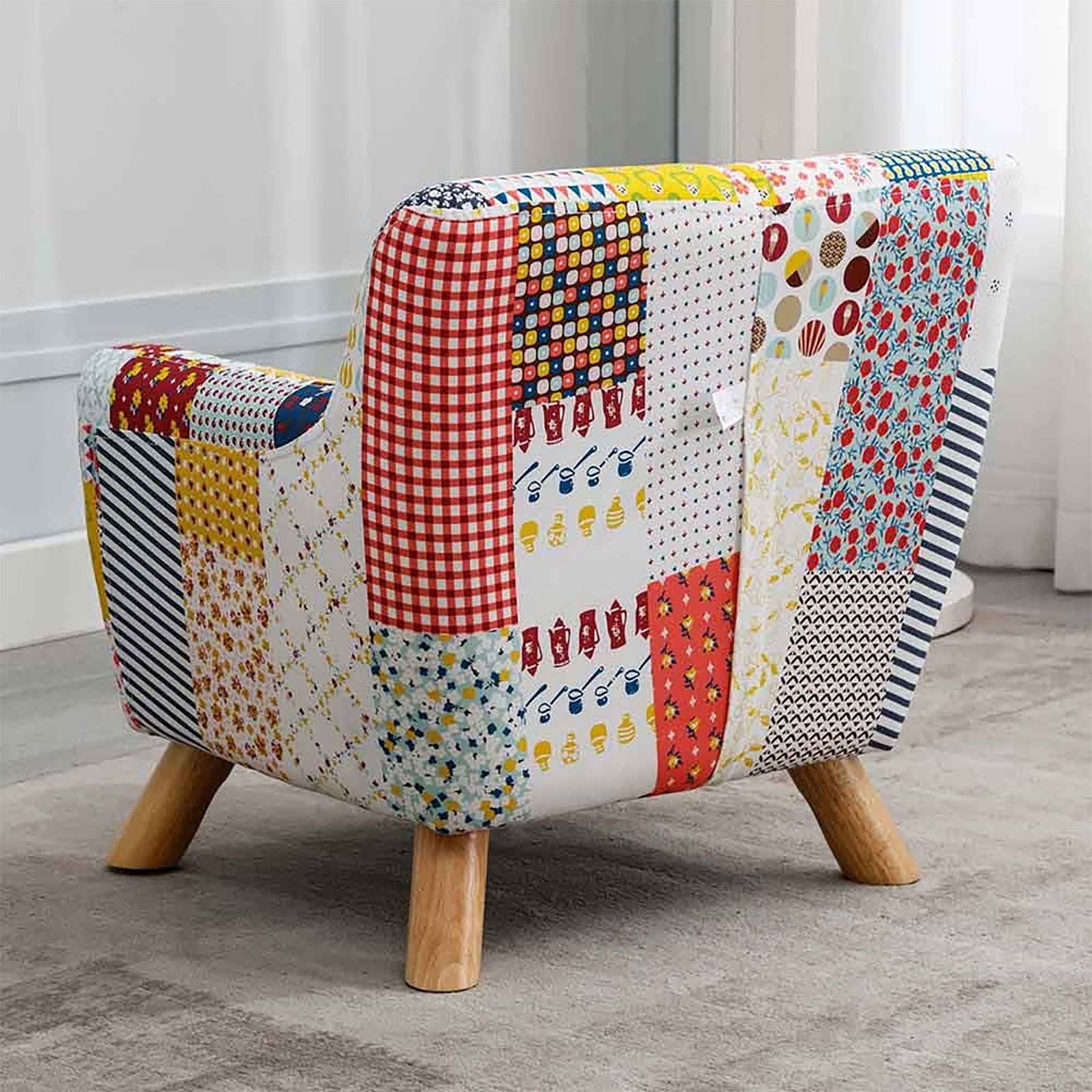Annah Linen Patchwork Floral Kids Armchair