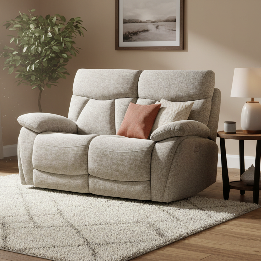 Boston Beige Electric Reclining 2 Seater