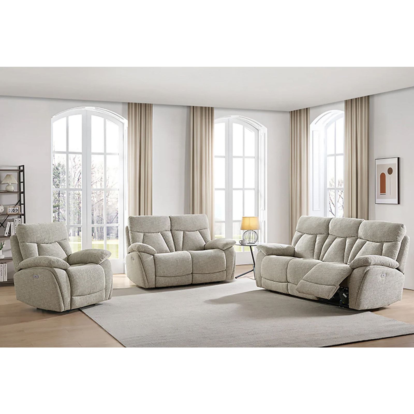 Boston Beige Electric Reclining 2 Seater
