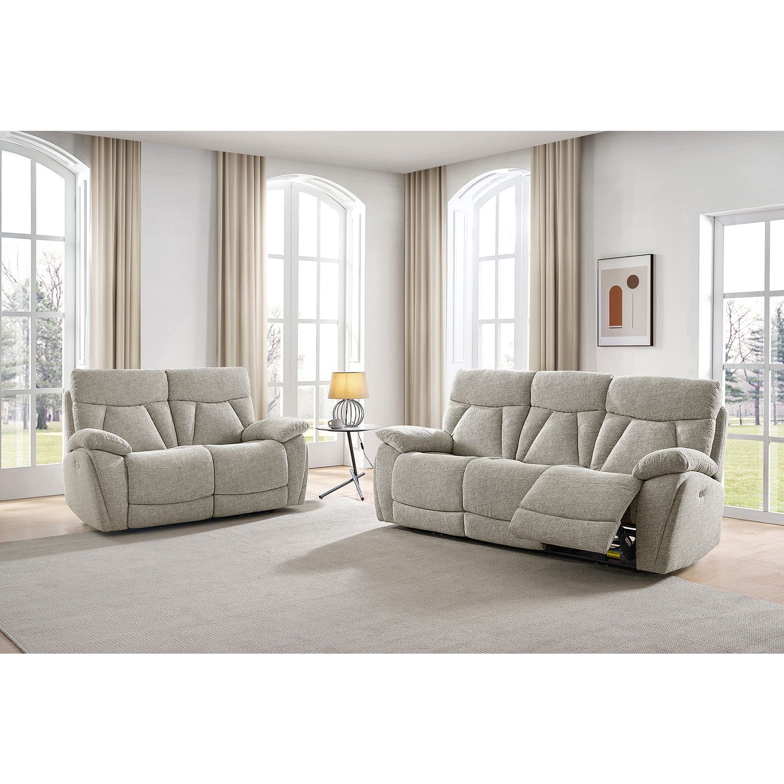 Boston Beige Electric Reclining 2 Seater