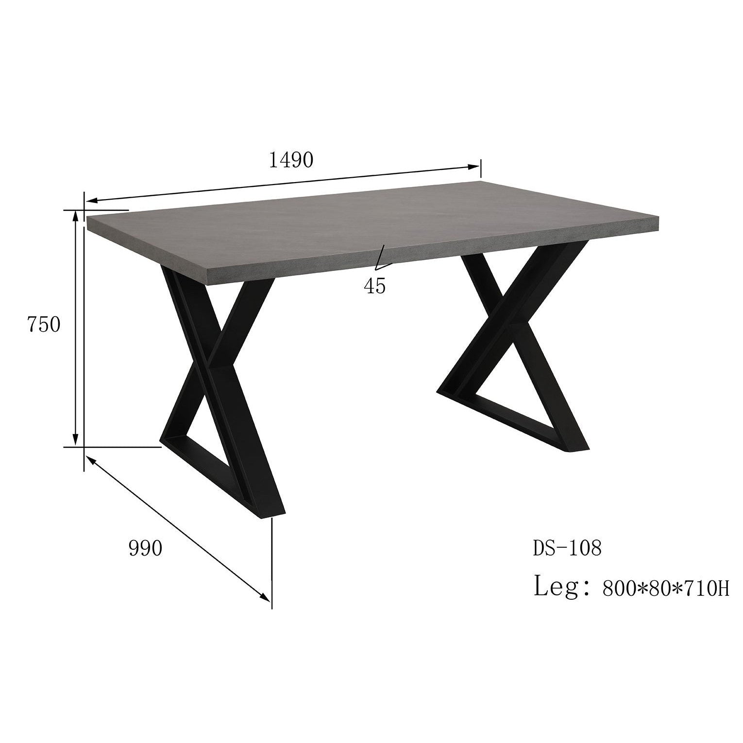Hampton Concrete Dining Table