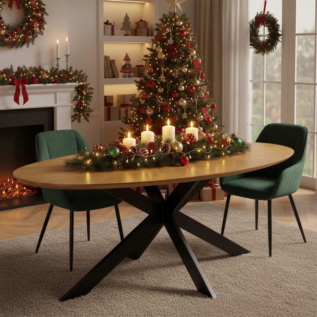 Clemence Oak Oval Dining Table