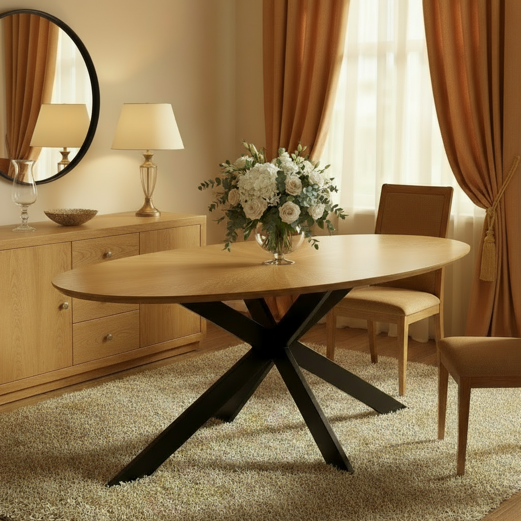 Clemence Oak Oval Dining Table