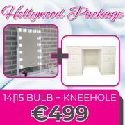 Hollywood 14/15 Bulb Mirror & Kneehole