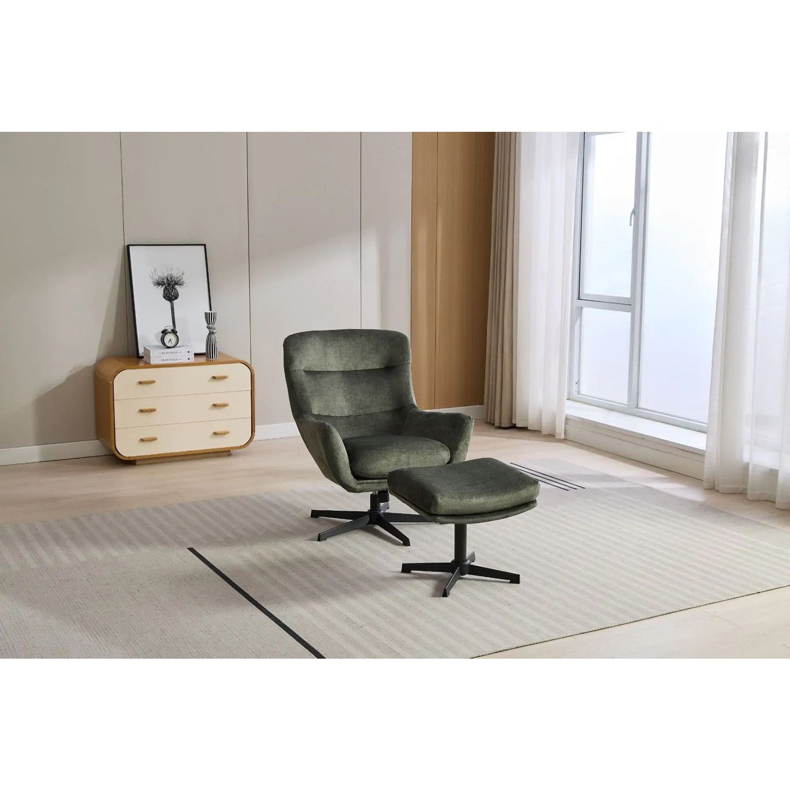 Isla Swivel Recliner with Footstool