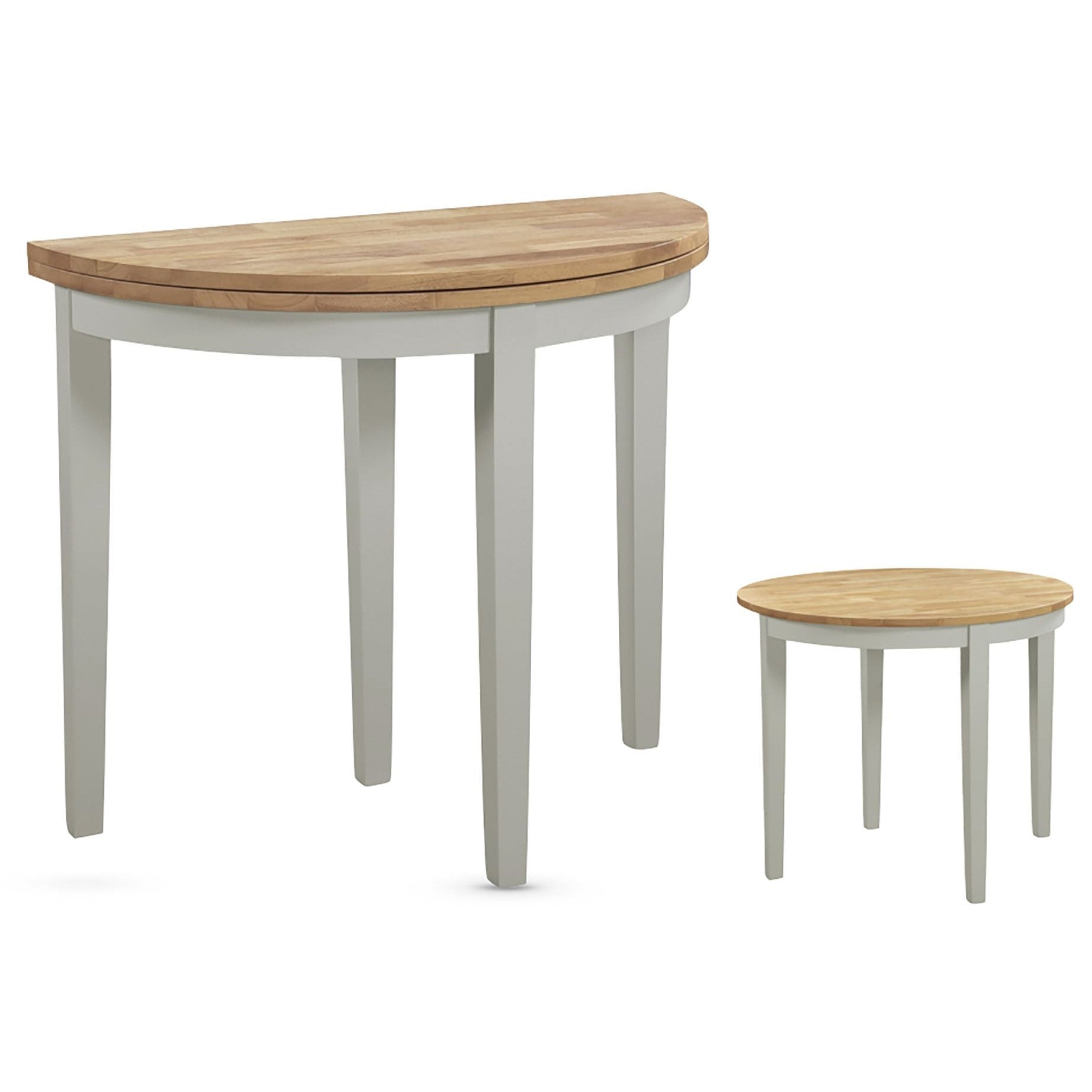 Altona Stone Grey Painted Half Moon Table