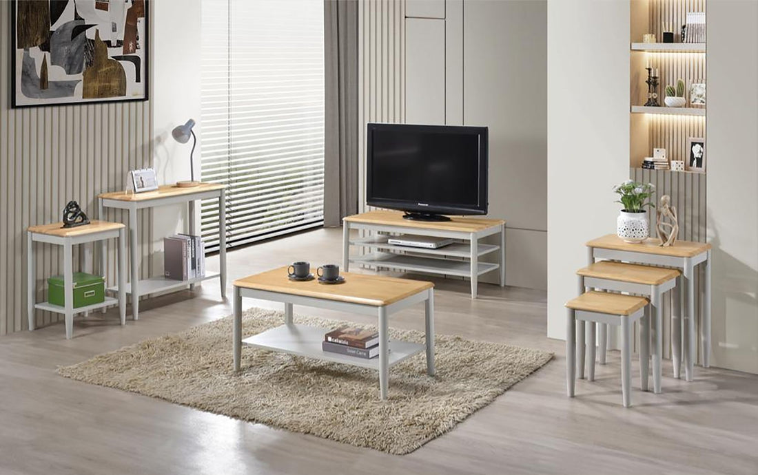Altona Stone Grey Painted End Table Gallery Image