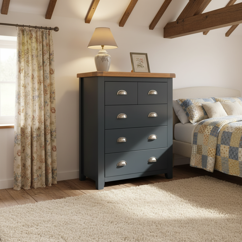 Capri Dark Oak 4 Drawer Tall Chest