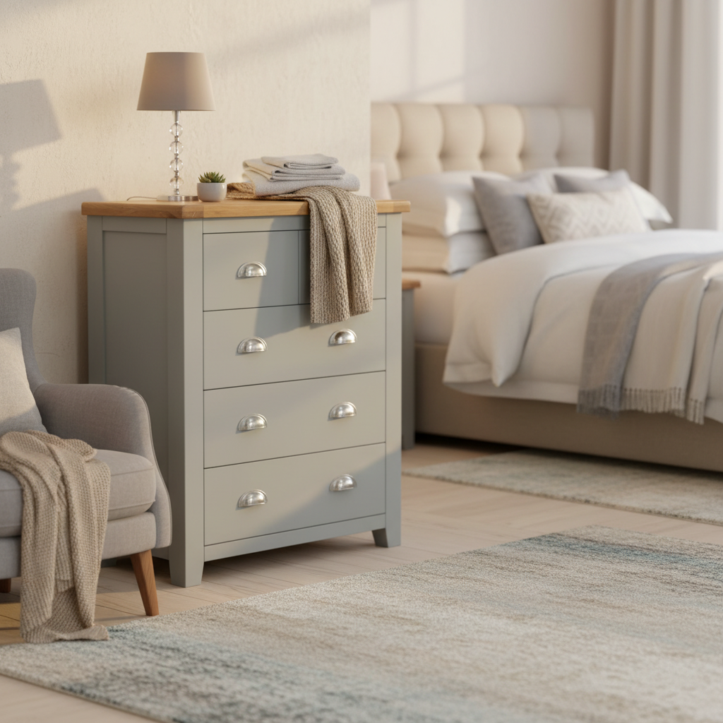 Capri Light Oak 4 Drawer Tall Chest