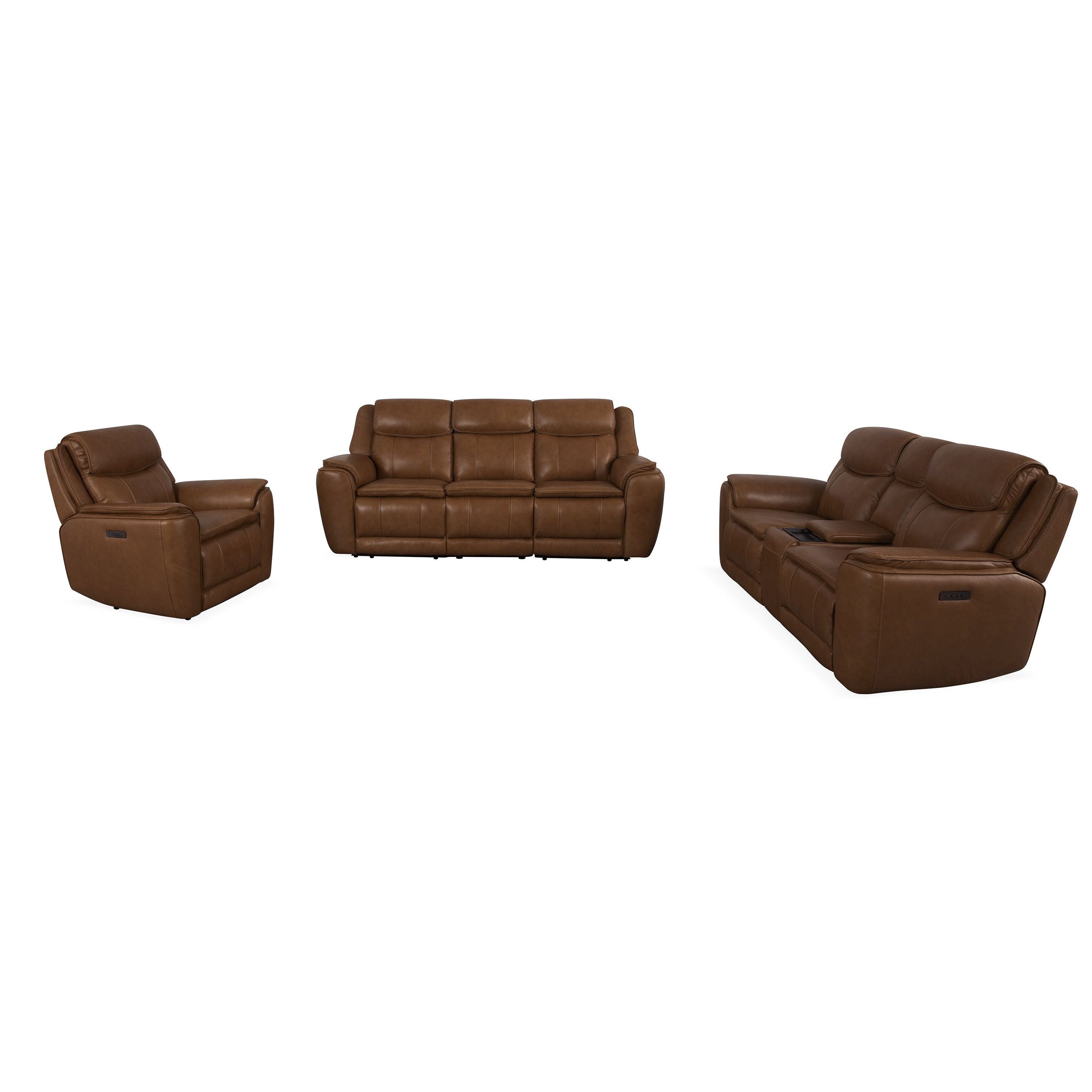 Brabus Full Italian Leather Electric 3 Seater Sofa