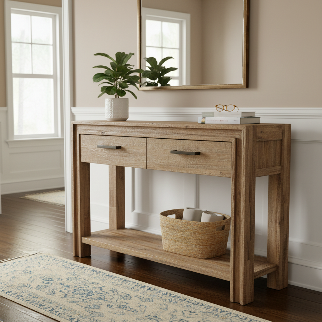 Lexington Washed Oak Console Table