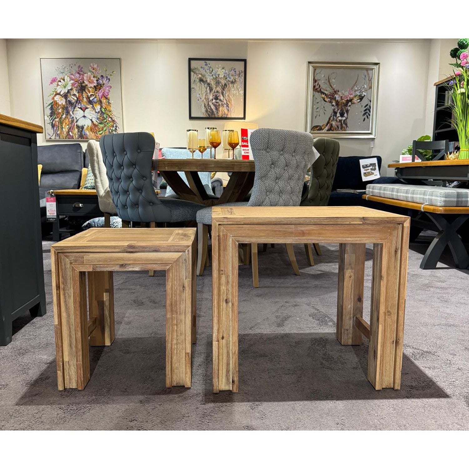 Lexington Washed Oak Nest of Two Tables