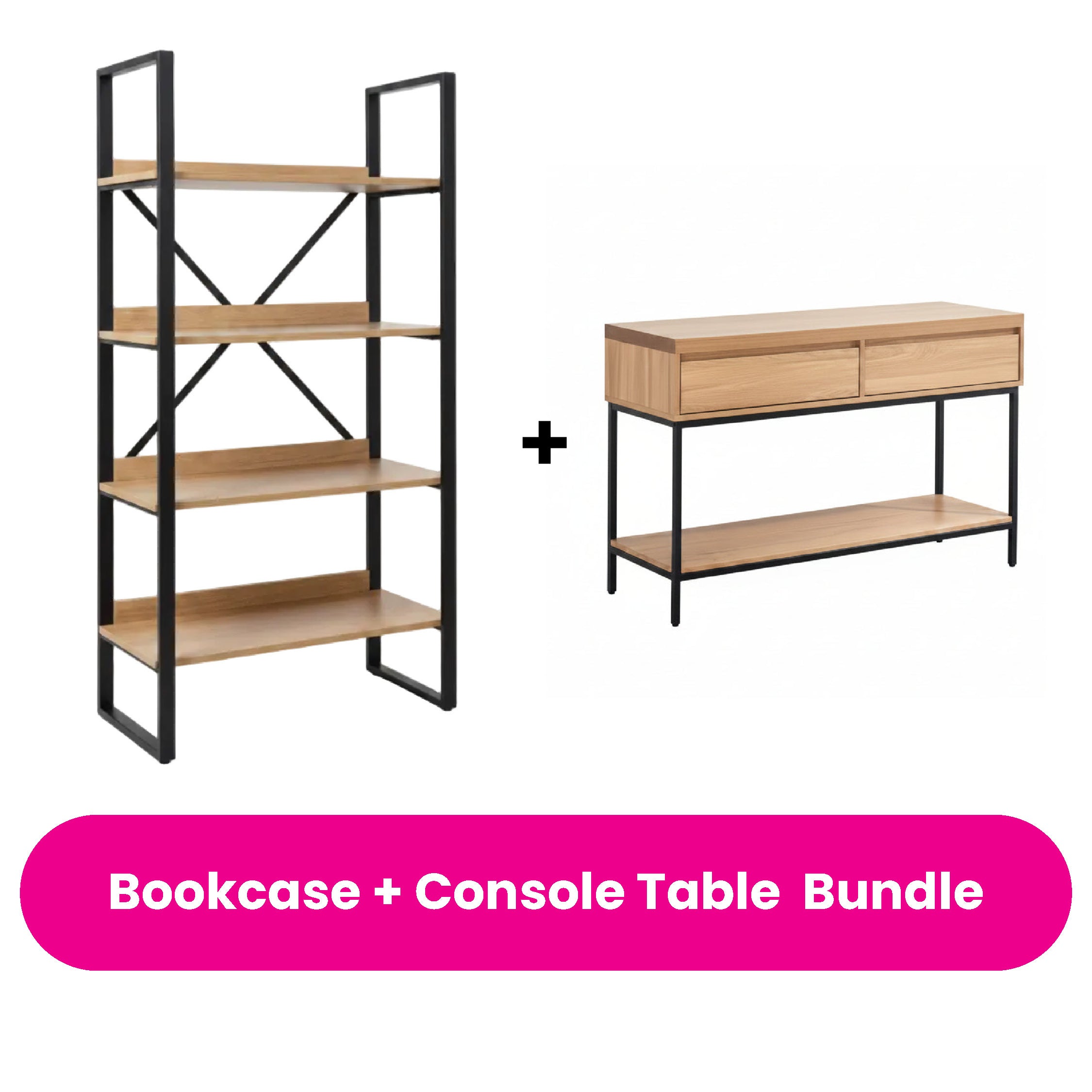 Adelaide Bookcase + Console Table Bundle