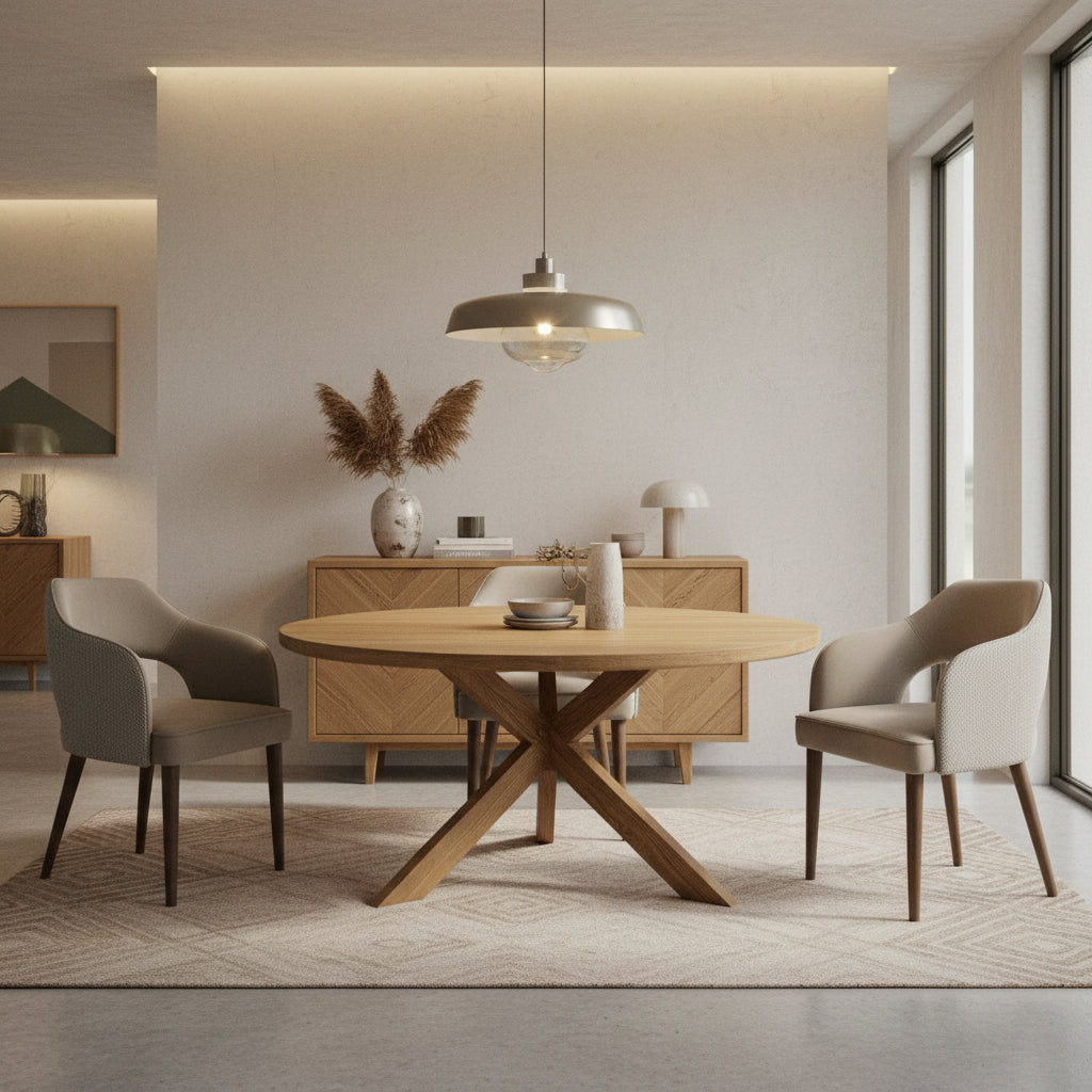 Ashton Ash Round Dining Table - 150cm