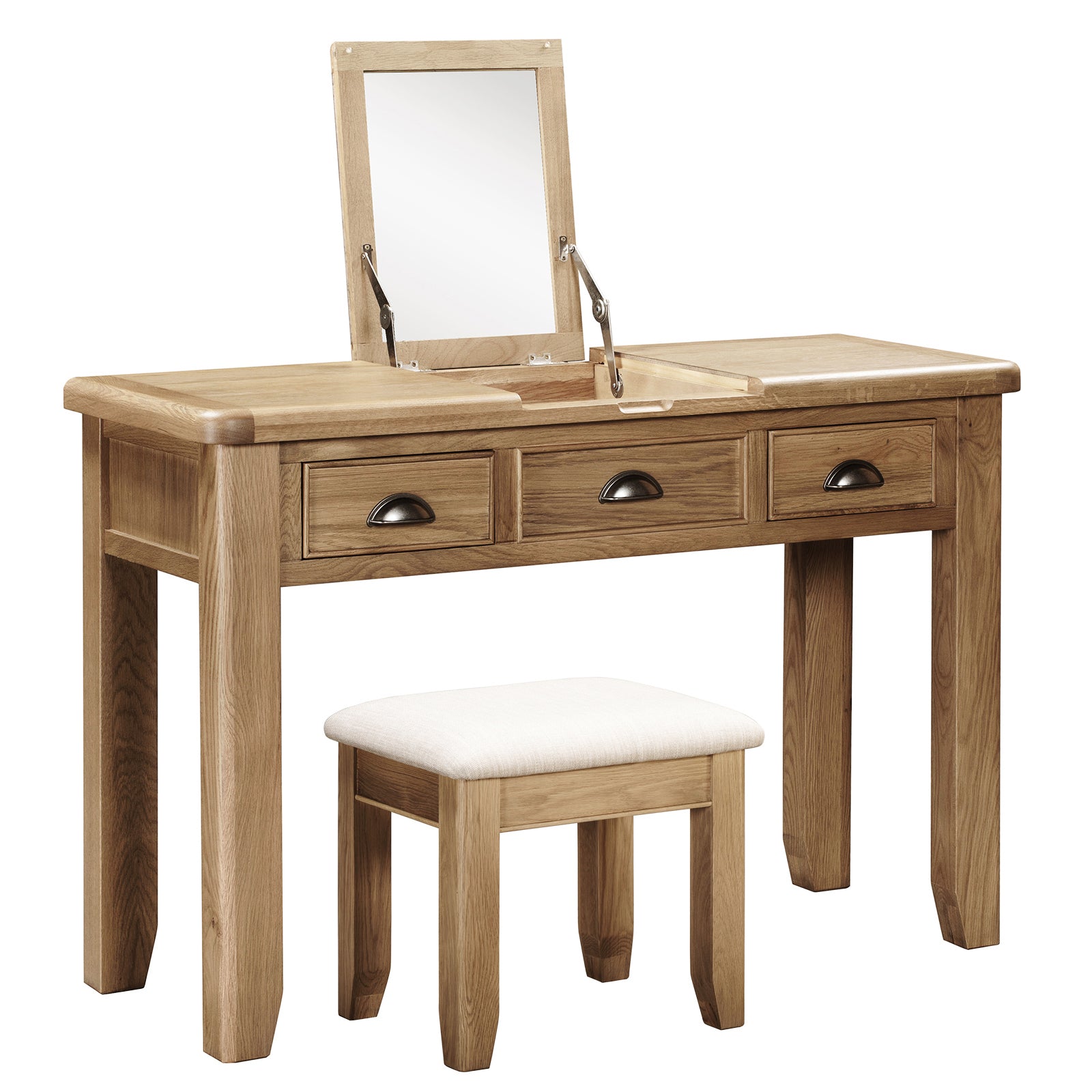 Hodson Oak Dressing Table | Stool | Mirror