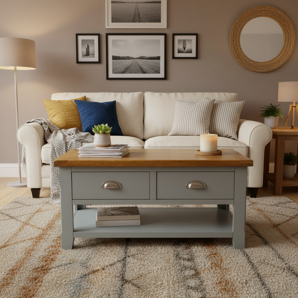 Capri Oak 2 Drawer Coffee Table